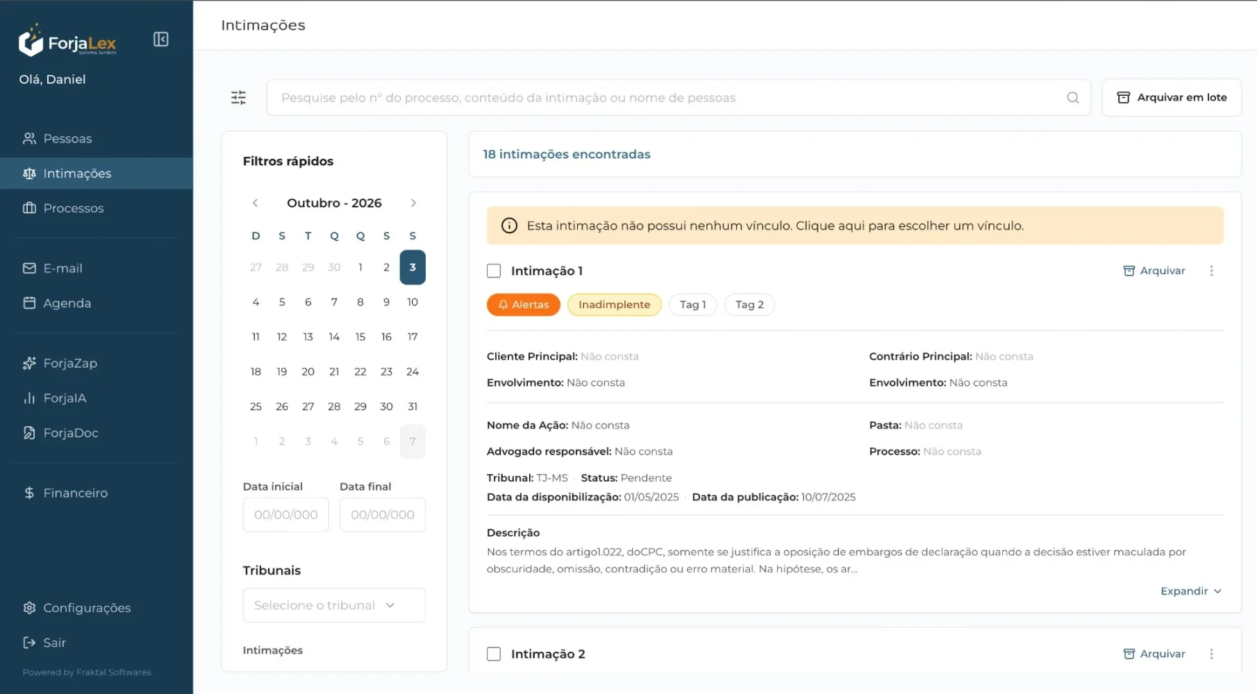 ForjaLex: ERP Jurídico com Inteligência Artificial